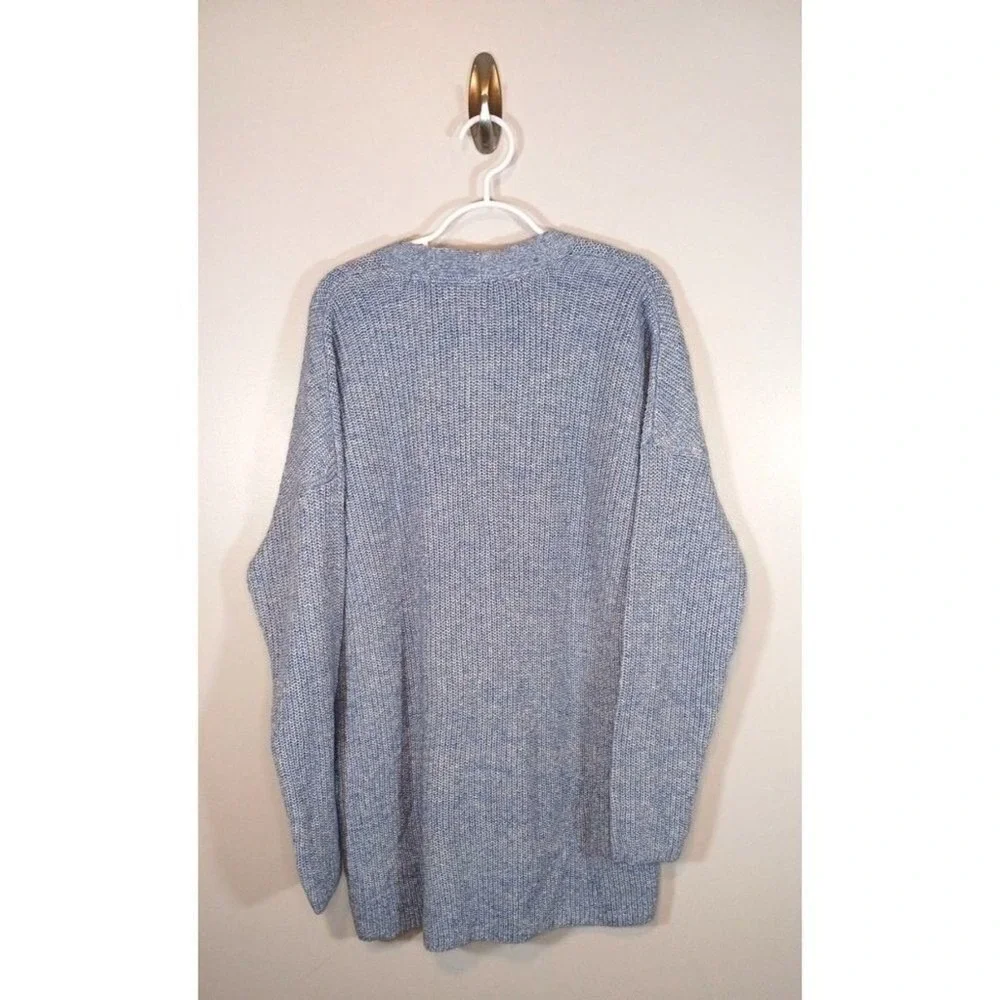 J. Jill NWT Oversized Longline Cotton Blend Cardigan Blue Women's Large - Picture 2 of 4